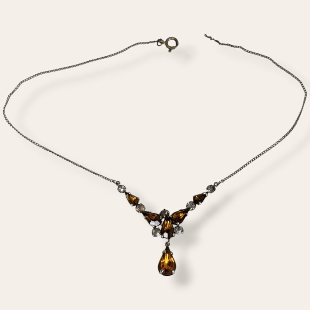 V. Dainty Orange Czech Glass Necklace (AS IS)